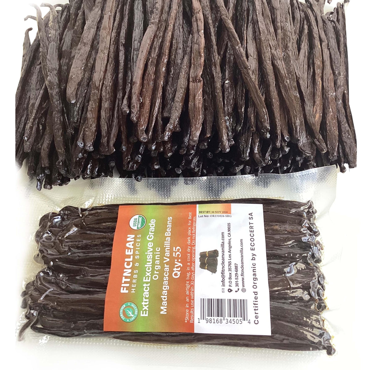 FITNCLEAN Madagascar vanilla pods 4-5 inches, exclusive Grade B, ideal for homemade extract