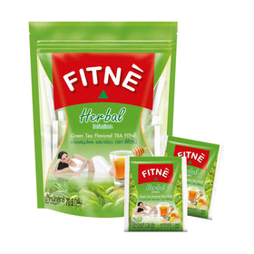 FITNE green tea honey lemon packaging showing natural ingredients and antioxidant-friendly profile.