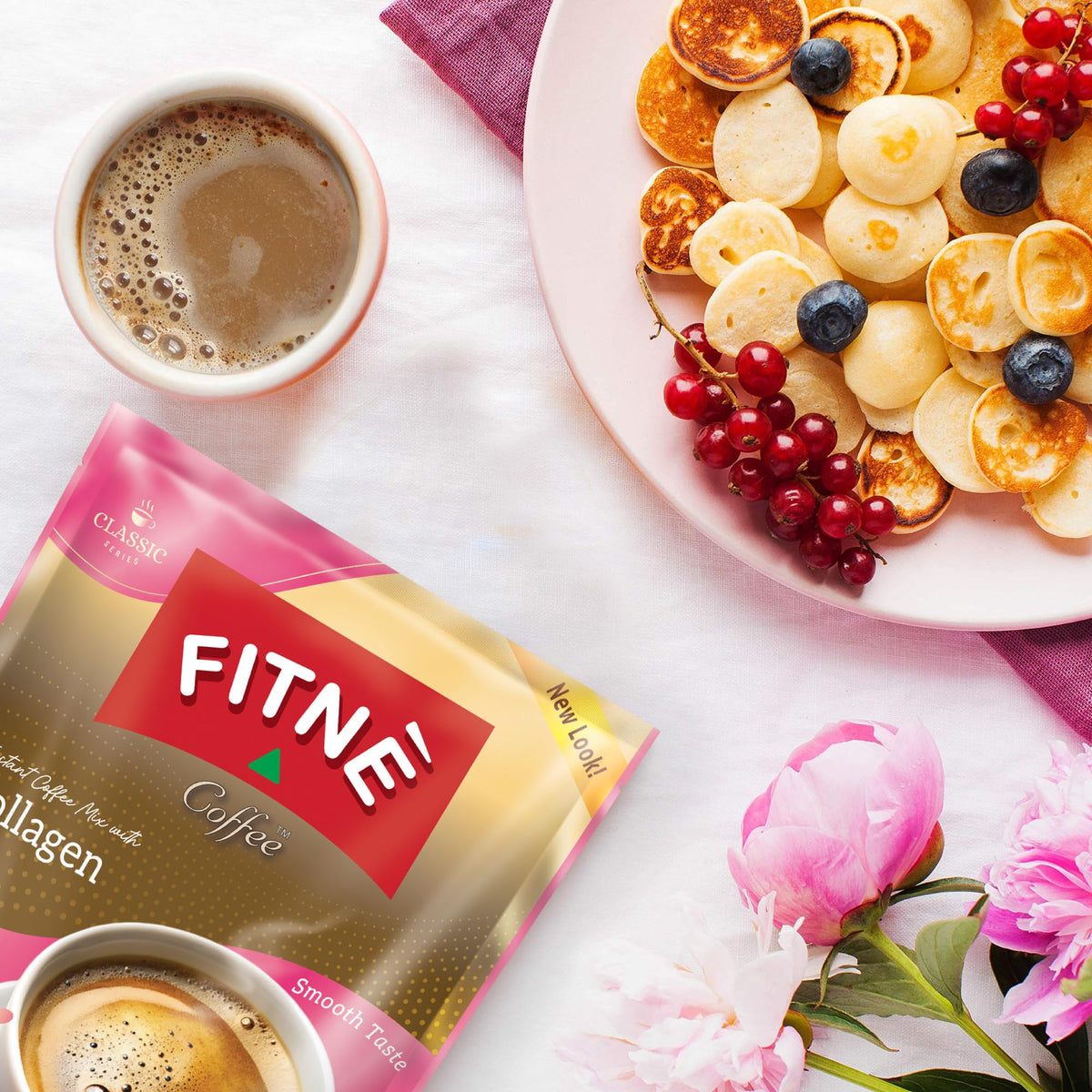 FITNÈ premium bean blend delivers a smooth, creamy aroma.
