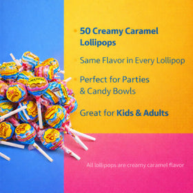 Five Brothers Creamy Lollipops wraps closeup — freshness guaranteed with individually wrapped confections.