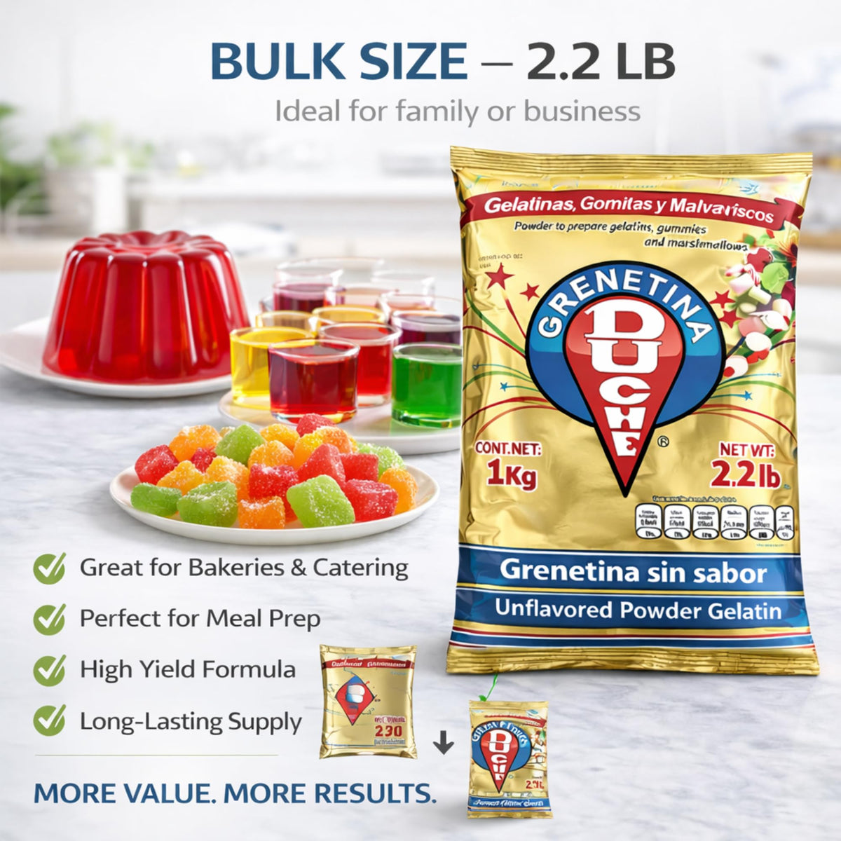 Five Brothers Gelatin Powder layered dessert shows stable structure for tall slices.