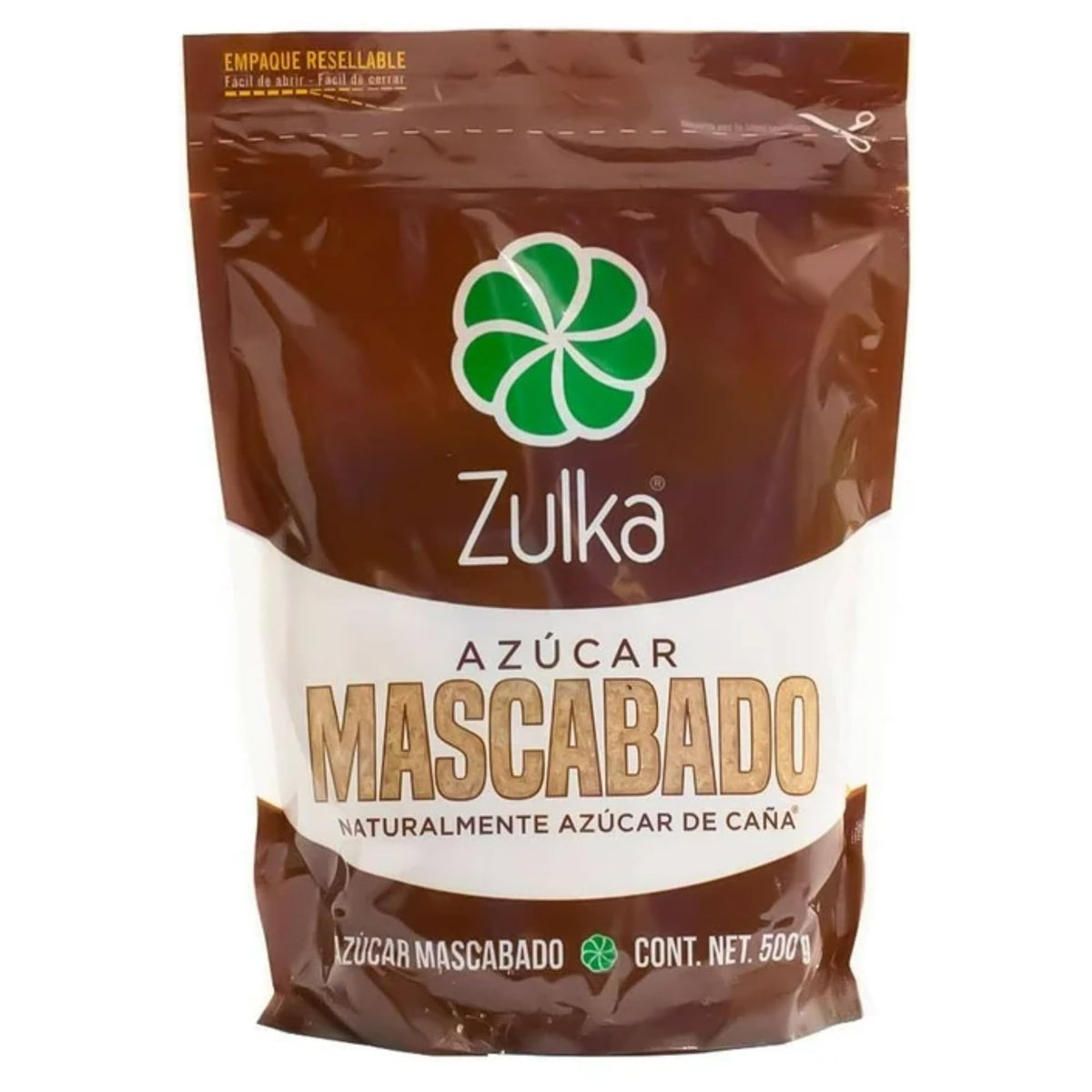 Five Brothers Zulka Mascabado Sugar packaging featuring a resealable bag for home bakers