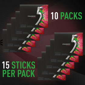Five Gum Strawberry Flood multipack box for on-the-go convenience.