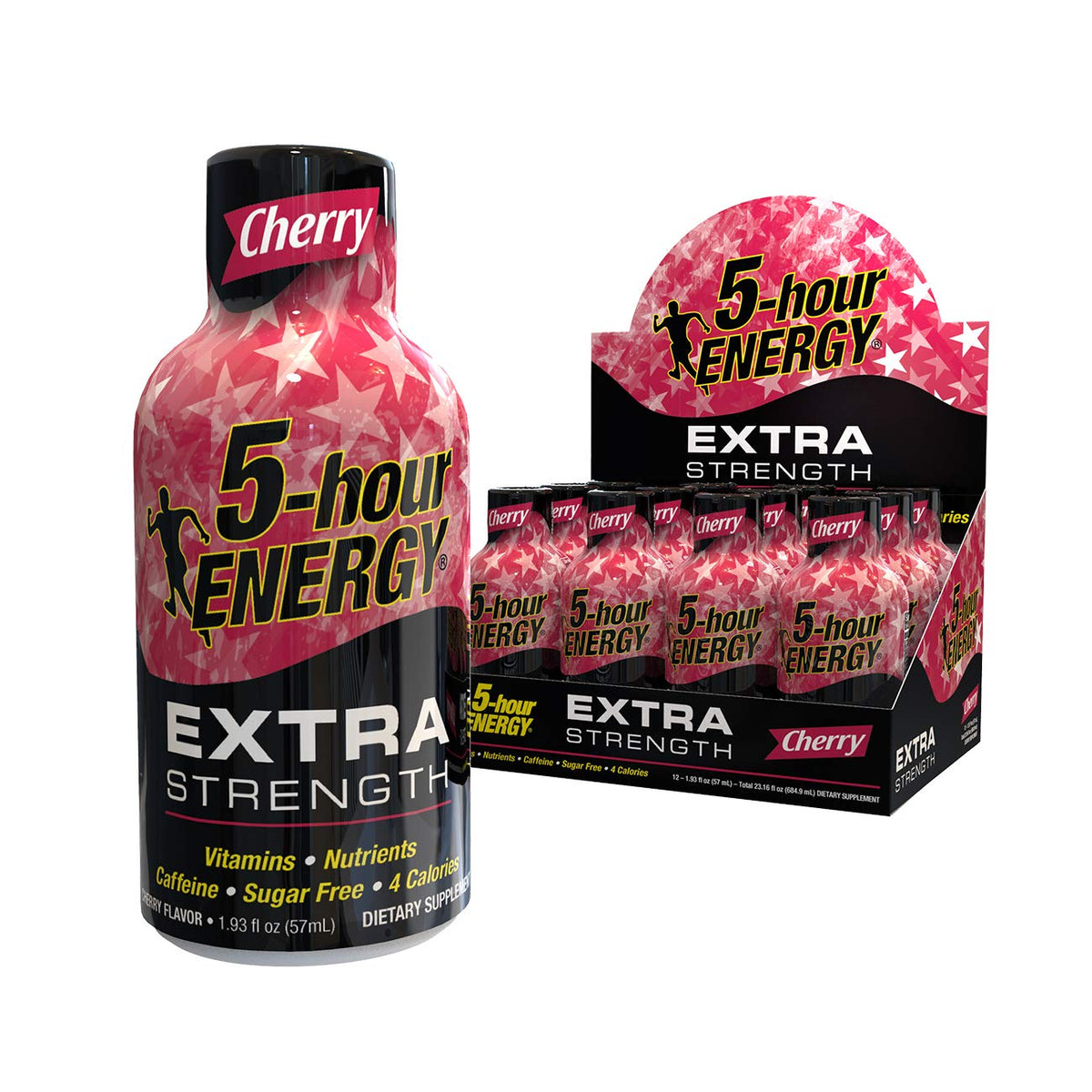 5-hour ENERGY Extra Strength Cherry bottle-front for a quick morning boost.