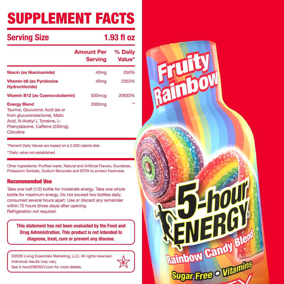 Pour action of Fruity Rainbow shot, quick caffeine boost on demand.