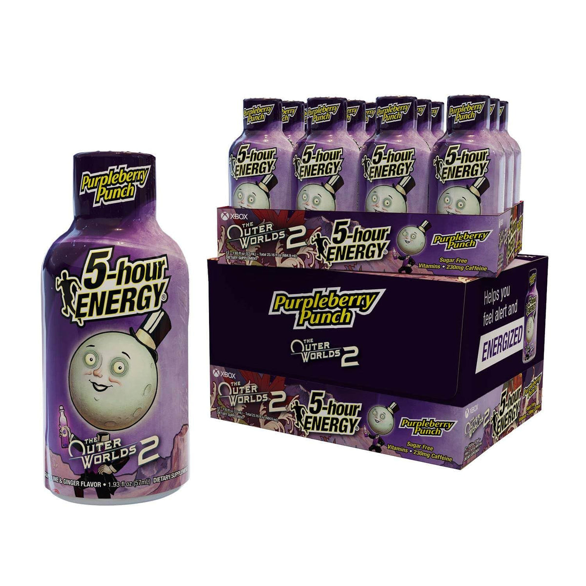 5-hour ENERGY Outer Worlds 2 Purpleberry Punch shot bottle for on-the-go energy