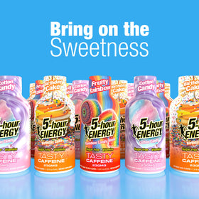 Five-hour ENERGY Variety Pack flavors display for on-the-go study or work boosts.