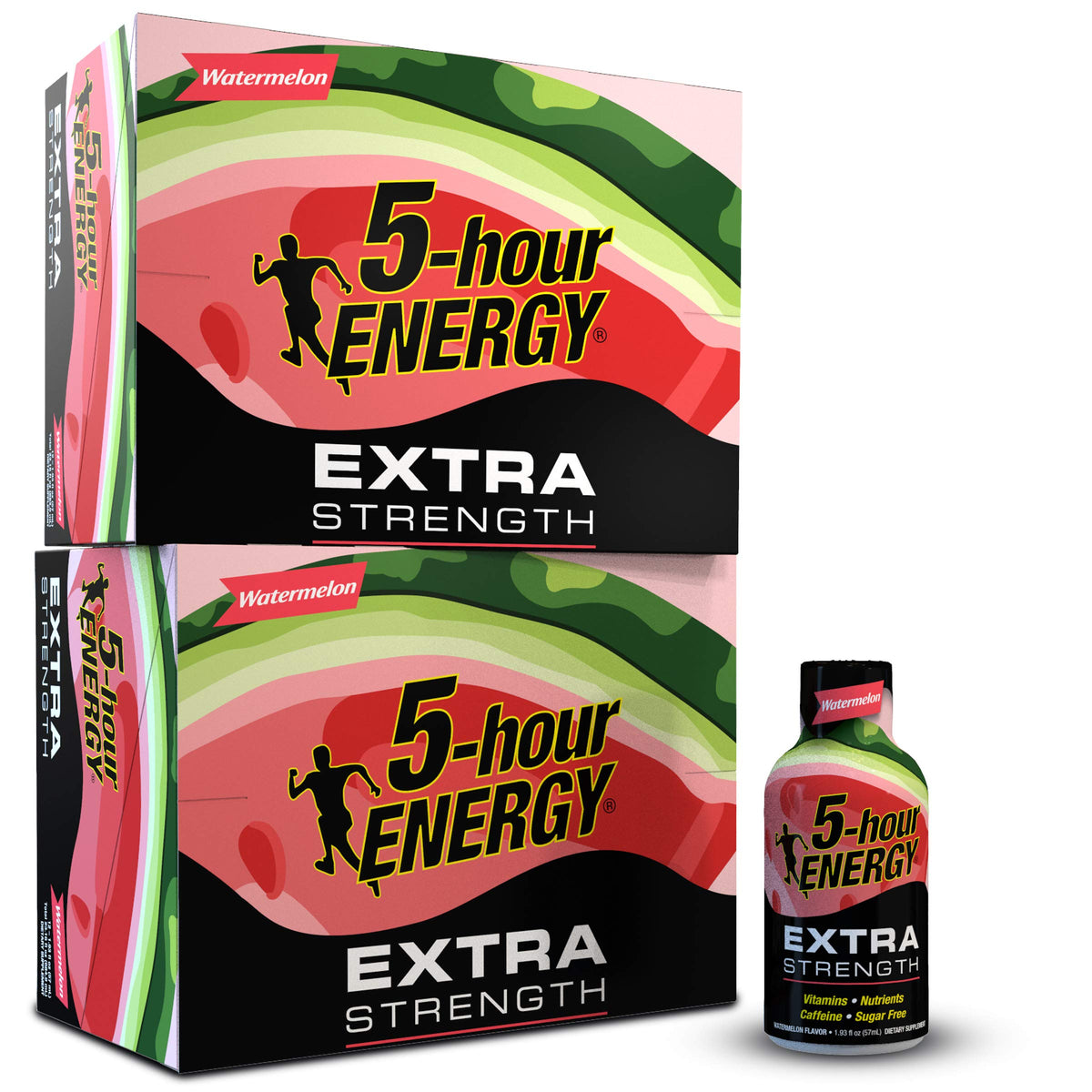 Five-hour Energy Watermelon Shot bottle ready for an on-the-go energy boost.