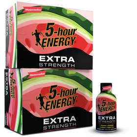 Five-hour Energy Watermelon Shot bottle ready for an on-the-go energy boost.