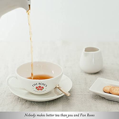 Teapot pouring Five Roses African Blend into a cup for a bold brew.