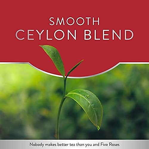 Brewing Five Roses Ceylon teabags with a closeup of the cup color