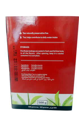 Five Roses Tea box and bags display aids easy restocking.