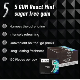 Fivegum React 2 Mint game session-friendly gum for an extra cool vibe.