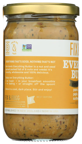 Ingredients close-up showing eight nuts and seeds in Fix & Fogg Everything Butter.