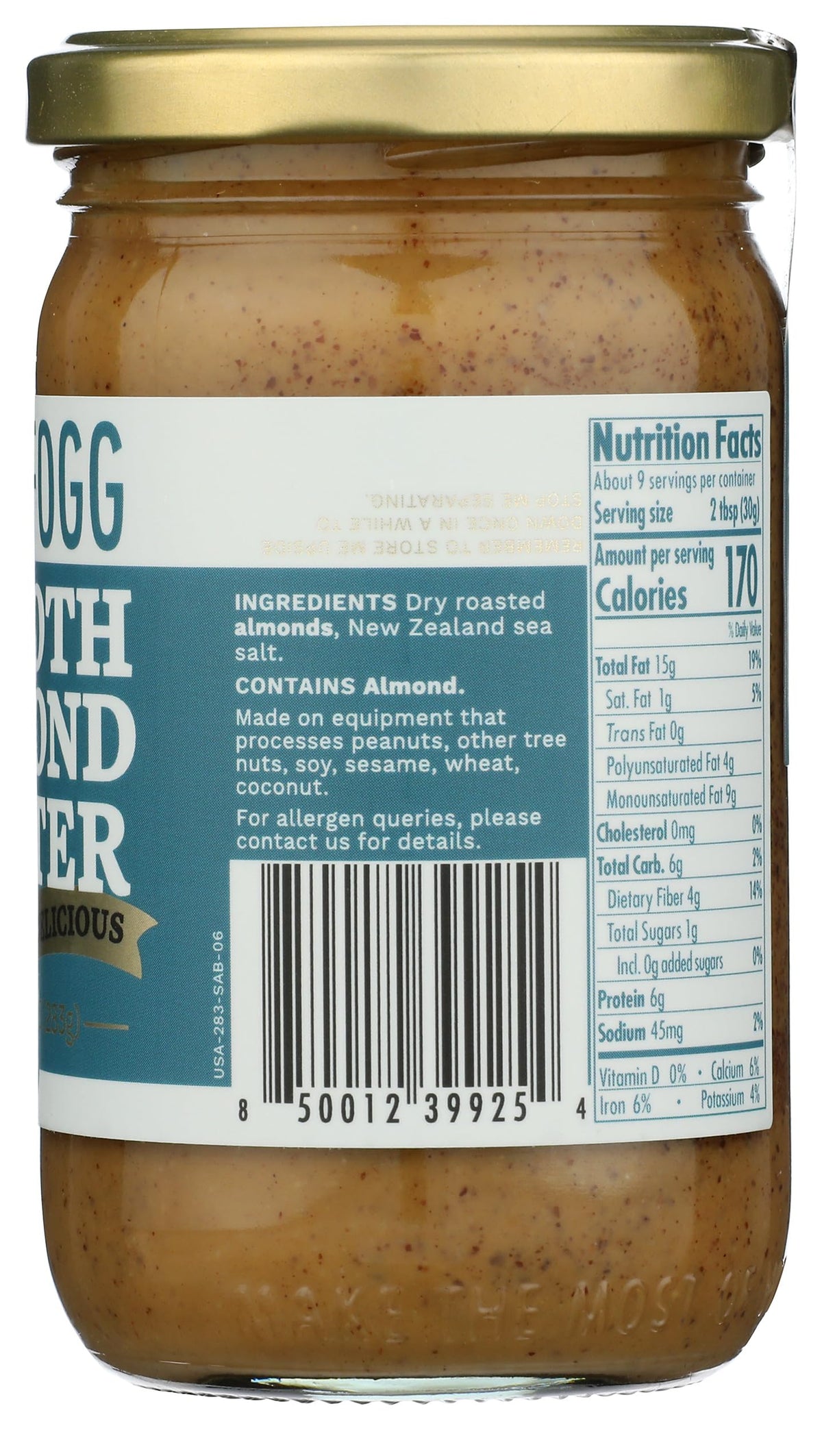 Pack of six Fix & Fogg almond butter jars for family use
