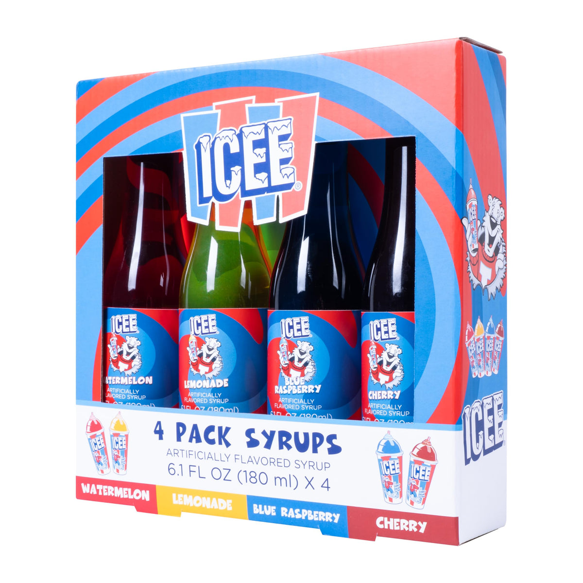 Fizz Creations ICEE shelf stable packaging highlights long lasting flavor.
