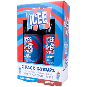 Fizz Creations Icee snow cone with blue syrup drizzle