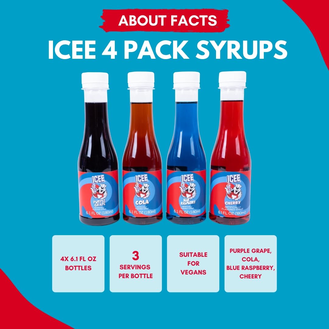 Fizz Creations ICEE blue raspberry bottle perfect for party drinks and shaved ice.