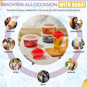 Fizzleaf soft-shell juicy-center boba pearls for a playful pop.