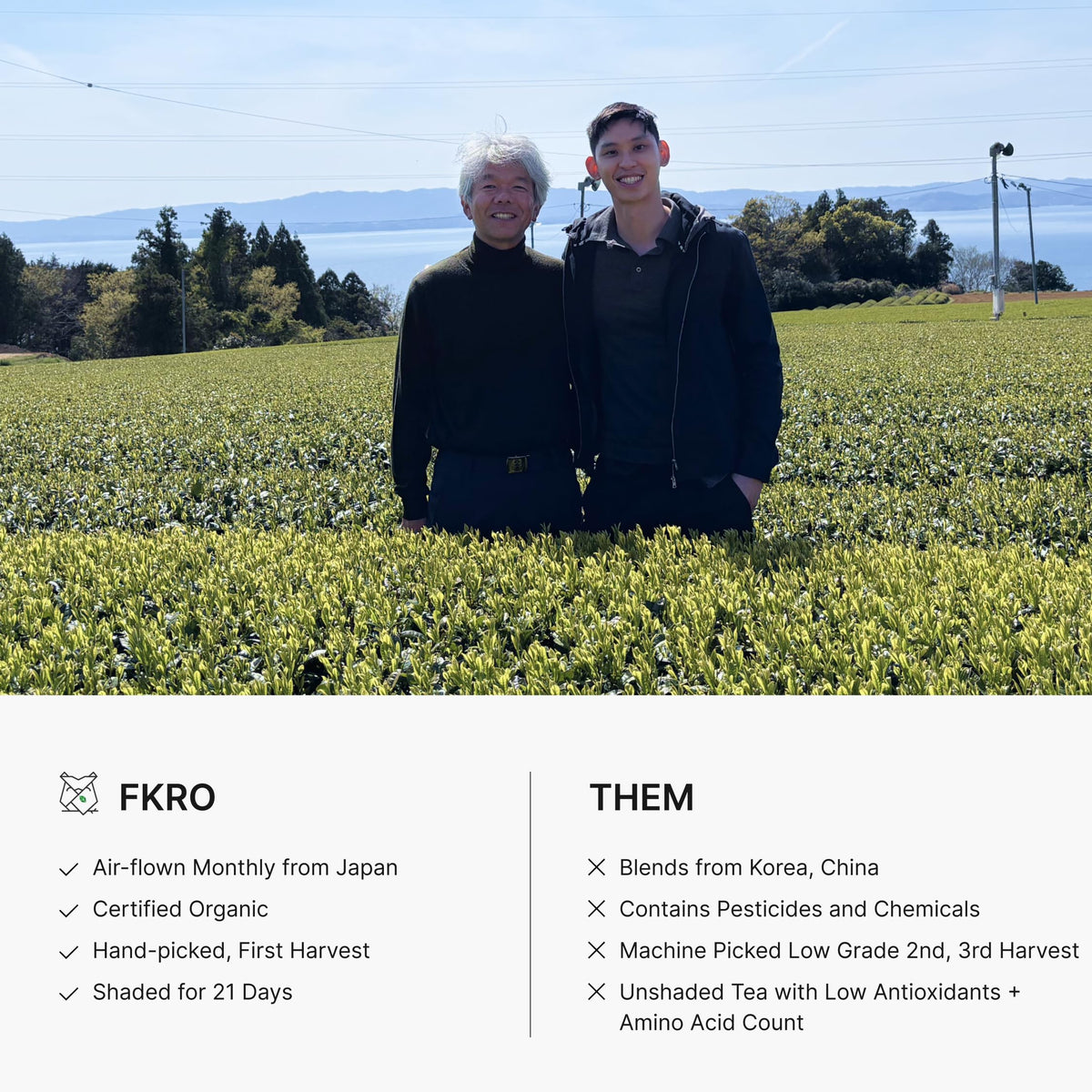 FKRO packaging highlights freshness and monthly Japan-sourced supply chain.