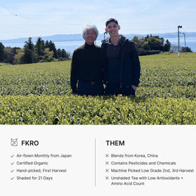 FKRO packaging highlights freshness and monthly Japan-sourced supply chain.