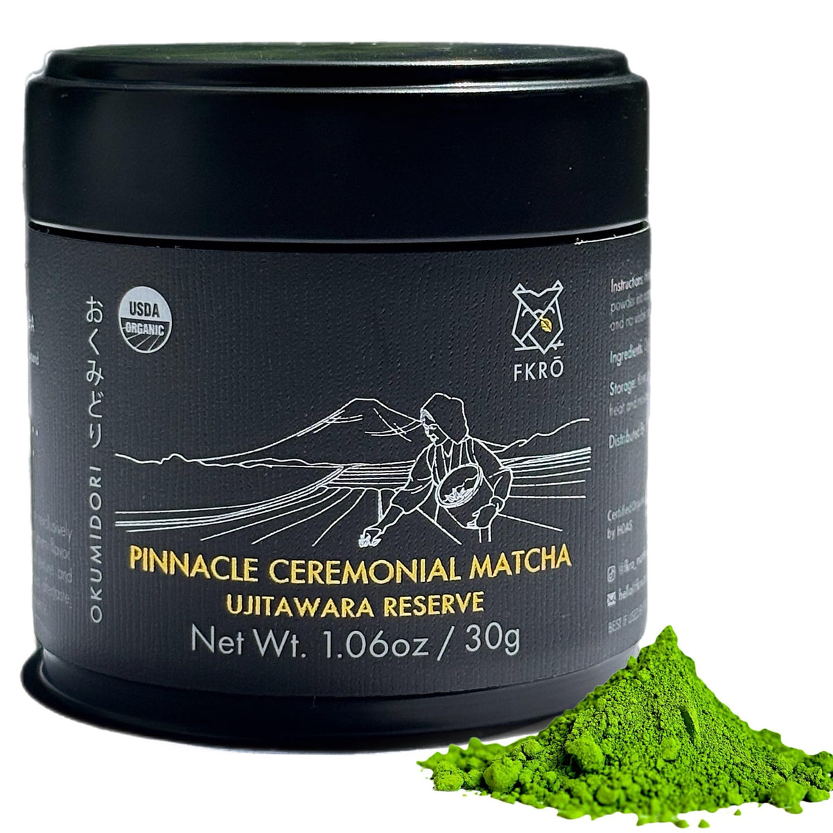 FKRO Pinnacle Reserve ceremonial matcha powder for traditional whisking