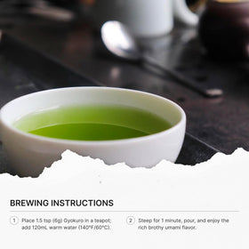 FKRO Vacuum-sealed Gyokuro pouch preserves peak freshness until brewing.