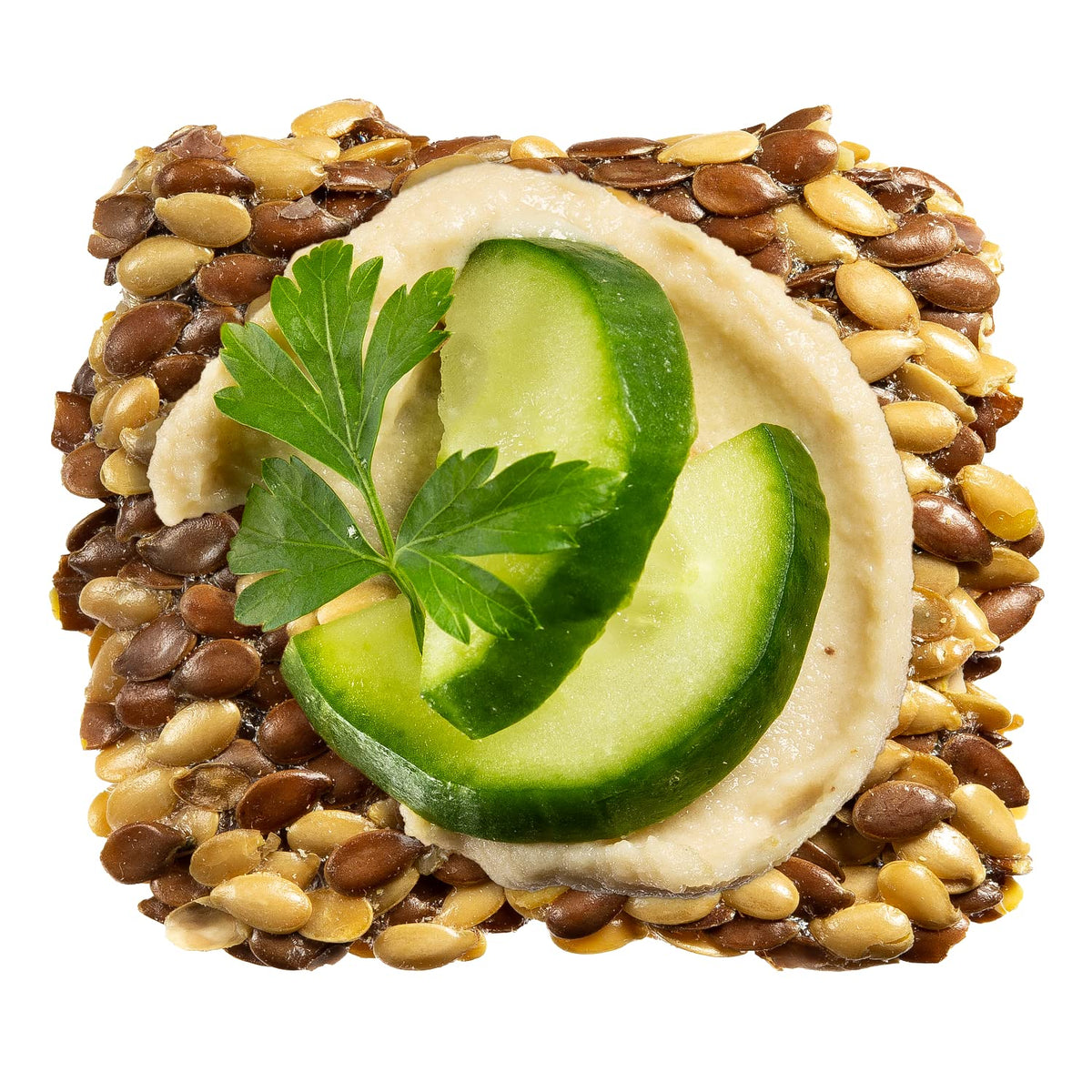 Flackers high-fiber crackers in a bowl, fiber-rich snacking option.