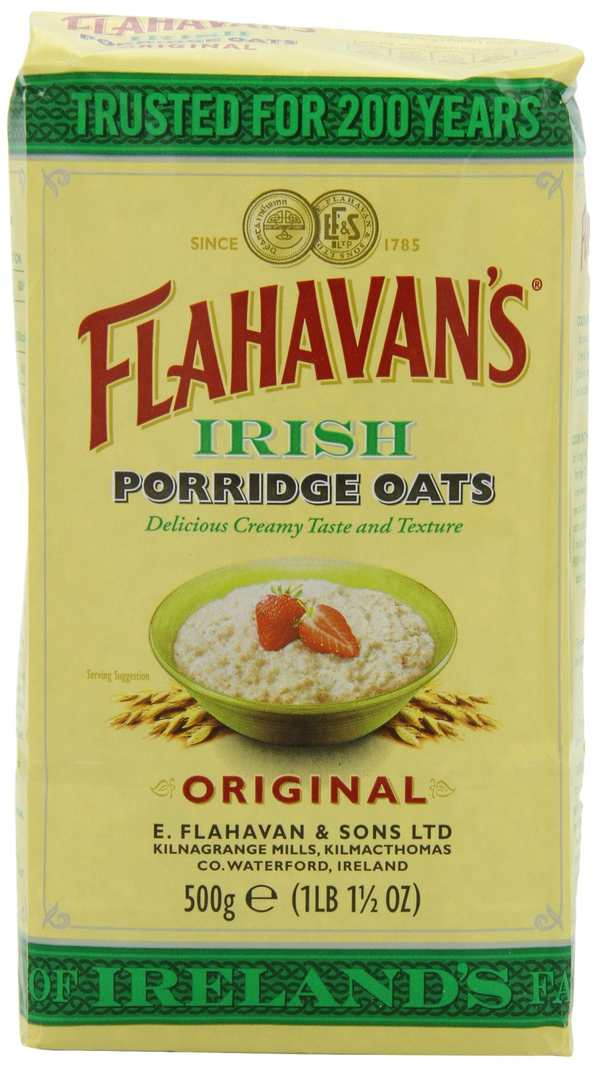 Flahavan's Irish Porridge Oats pack of six offers quick, satisfying breakfasts.