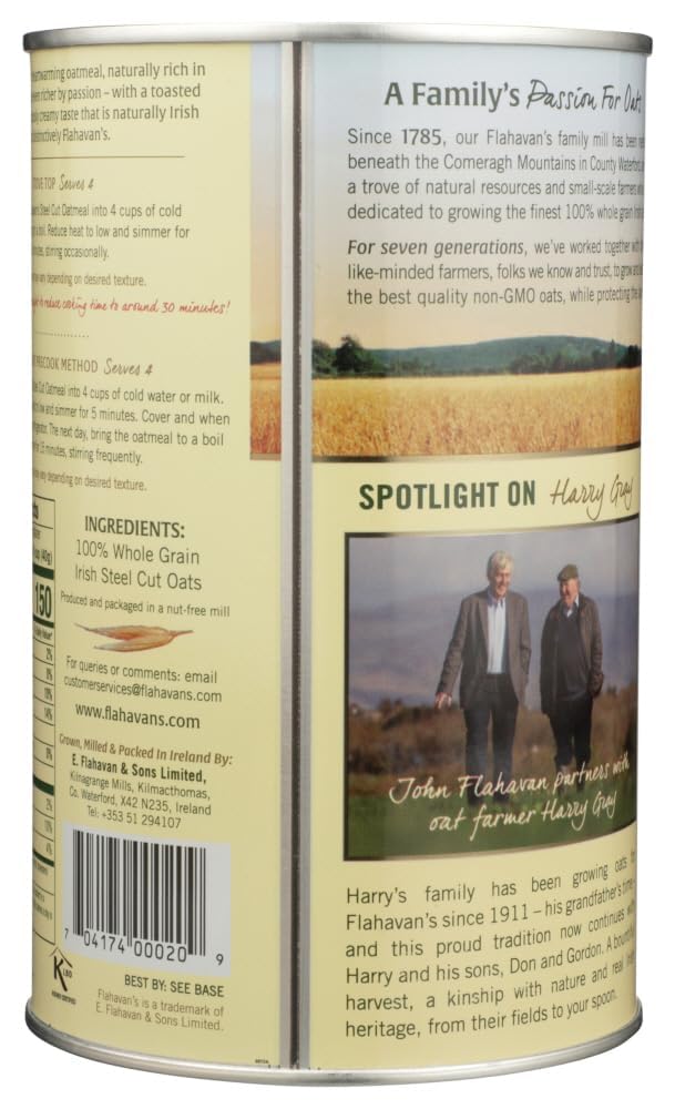 Oats packaging on shelf tin preserves freshness and flavor