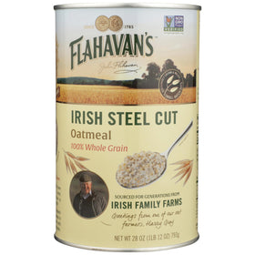 Flahavan's Irish oatmeal canister with creamy texture for a hearty breakfast