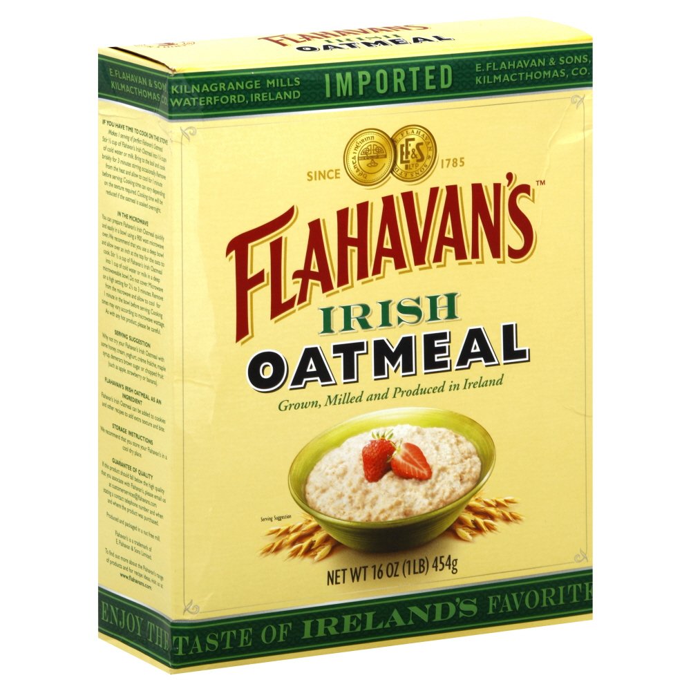 Flahavan's Quick Cooking Oatmeal pack shot for quick, convenient breakfasts.