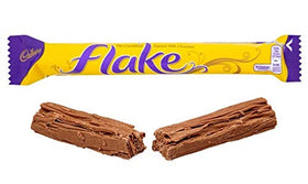 Cadbury Flake bite close-up hints at a gentle, airy break.