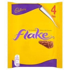 Cadbury Flake whole bar displays classic milk chocolate.