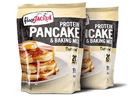 FlapJacked Buttermilk Pancake Mix packaging front, appealing and easy to spot, emphasizing wholesome ingredients