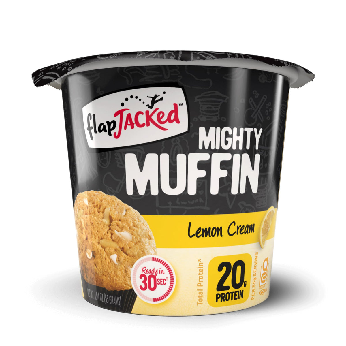 FlapJacked Lemon Cream Mighty Muffins pack-12 premium high-protein snack