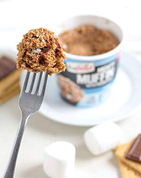 FlapJacked Mighty Muffins Chocolate Peanut Butter close-up highlight creamy center.