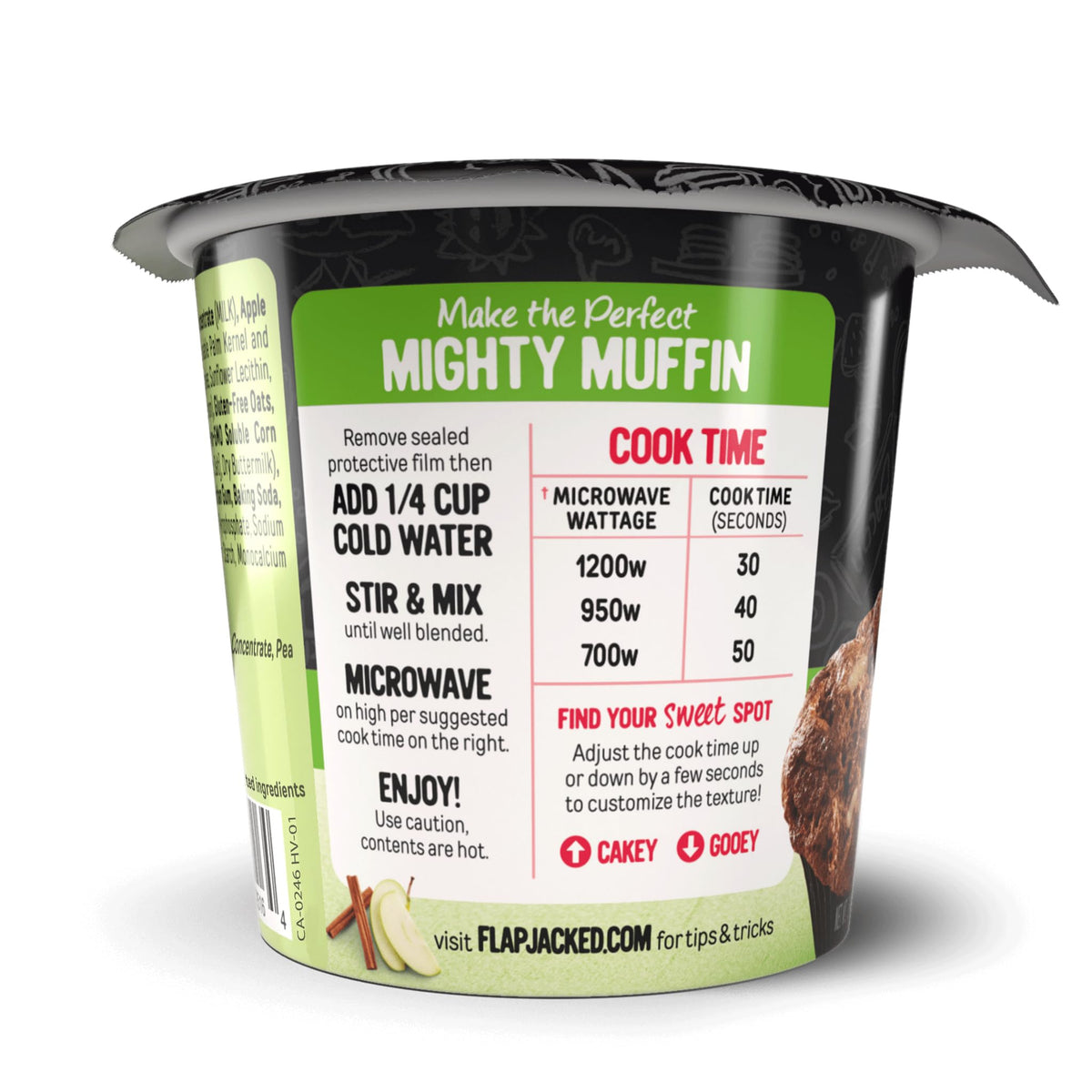 FlapJacked Mighty Muffins Cinnamon Apple microwave: quick, warm muffin in minutes
