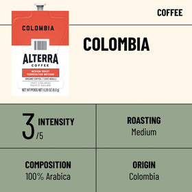 Close-up of a Flavia Alterra Colombia Freshpack 8g portion.