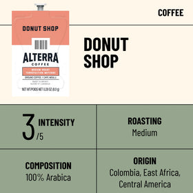 Close-up of Flavia Alterra Donut Shop Freshpack seal ensuring freshness.