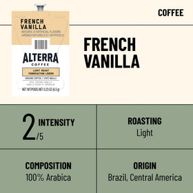 Close-up of a Flavia Alterra Freshpack showing creamy vanilla aroma.