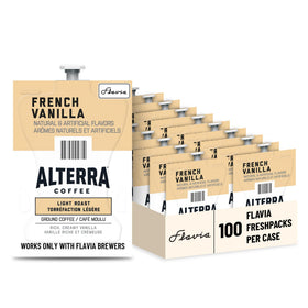 Flavia Alterra French Vanilla Freshpacks case of 100 ready for bulk office stocking.