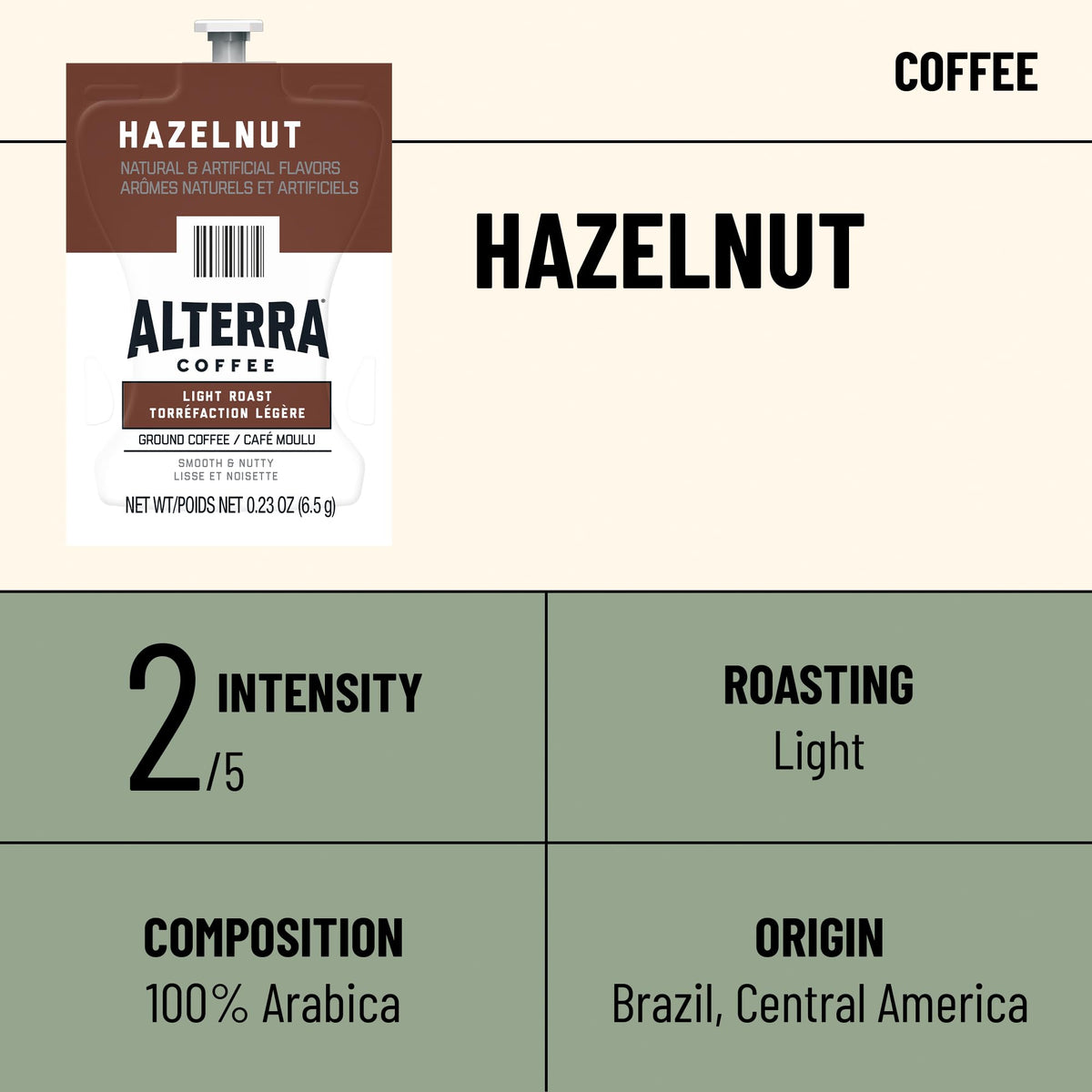 Flavia Alterra Hazelnut Freshpack preparation illustrates quick, mess-free flavor experience.