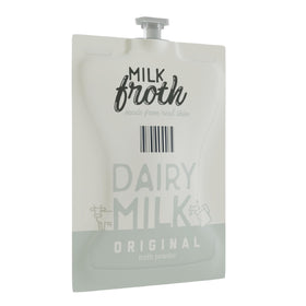 Flavia Alterra Real Milk Froth packaging close-up, enabling easy at-home latte preparation.
