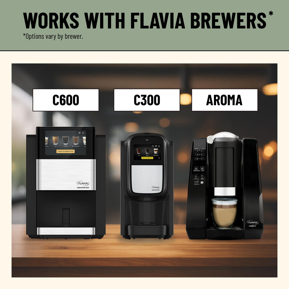 Flavia Aroma brewer with Freshpacks ready for quick, flavorful moments