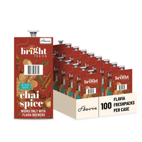 Flavia Bright Tea Co. chai spice freshpack brews a rich, aromatic cup with your Flavia brewer.