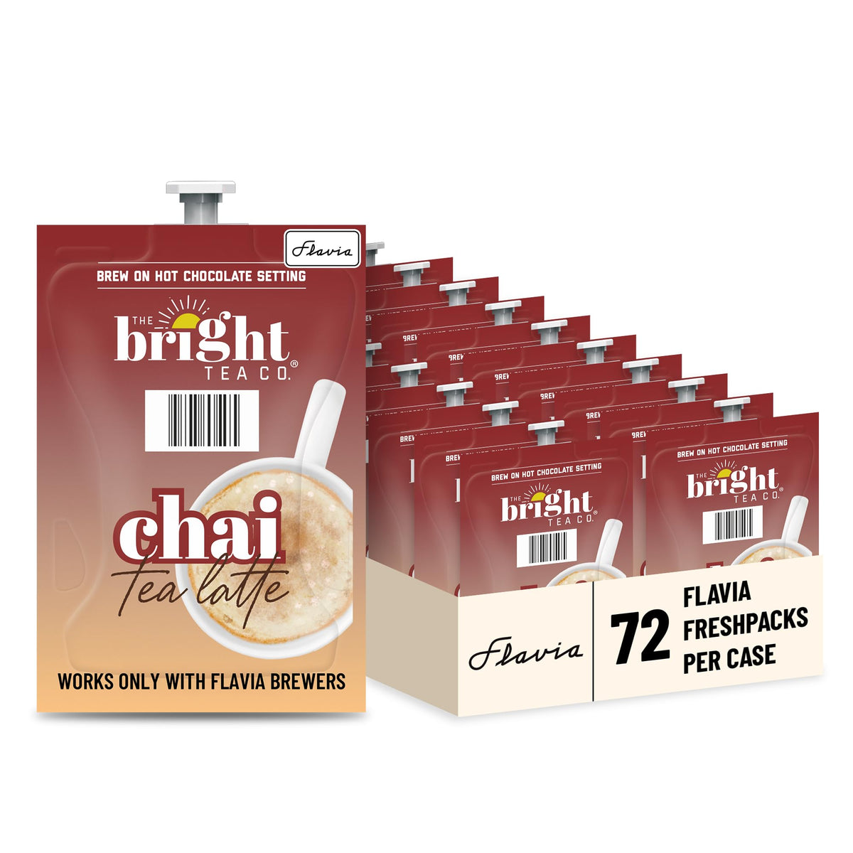 Flavia Bright Tea Co. chai latte freshpack for 7 oz brew with creamy texture
