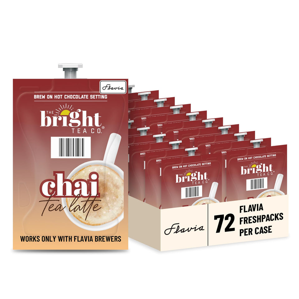Flavia Bright Tea Co. chai latte freshpack for 7 oz brew with creamy texture