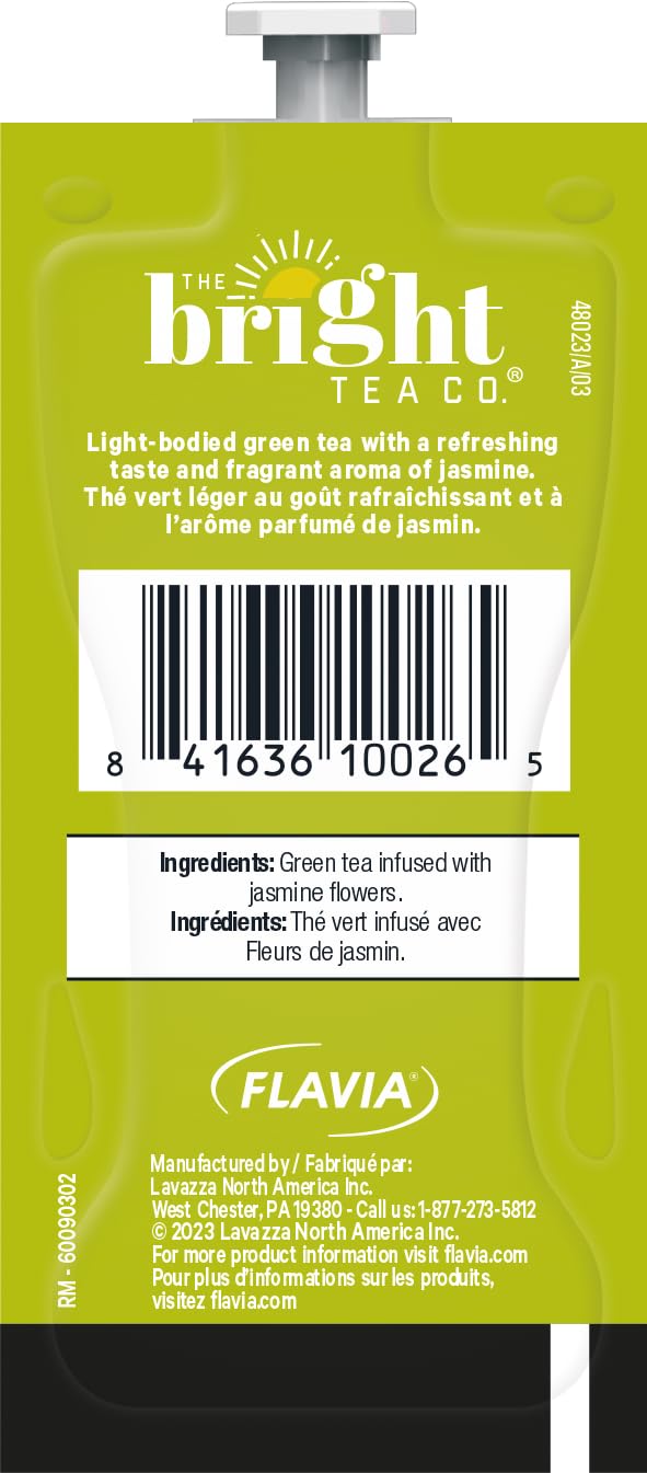 Flavia Bright Tea Co jasmine tea leaves close-up highlighting quality.