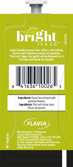 Flavia Bright Tea Co jasmine tea leaves close-up highlighting quality.